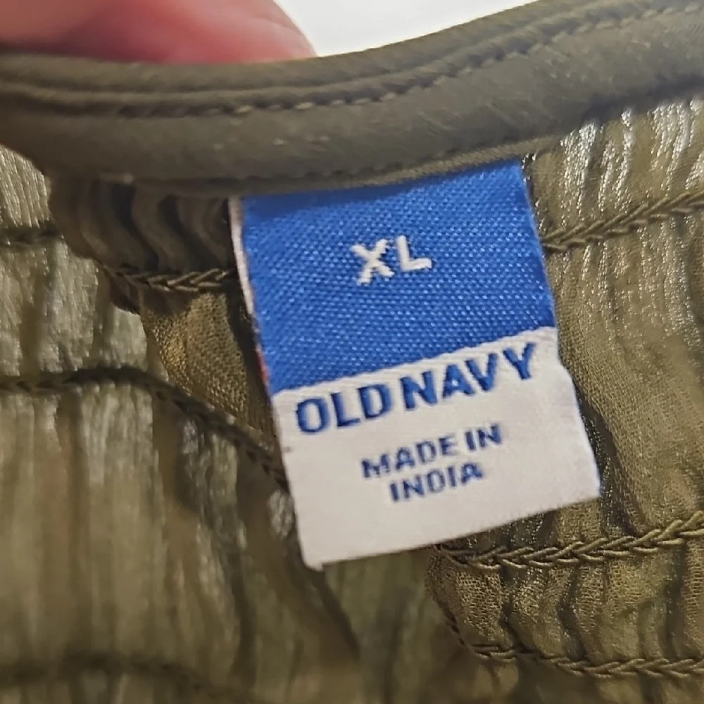 Old‎ Navy Women's Olive Green Peasant Top Size XL